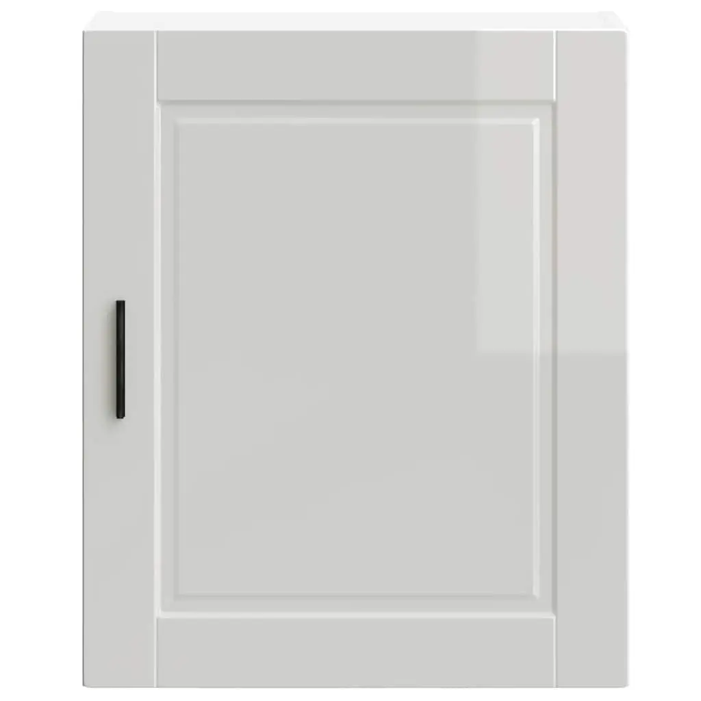 Kitchen Cabinet Engineered Wood Grey High Gloss Wall-Mounted