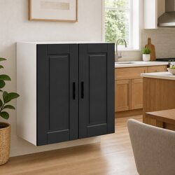 Black Wall Cabinet for Kitchen and Home Use