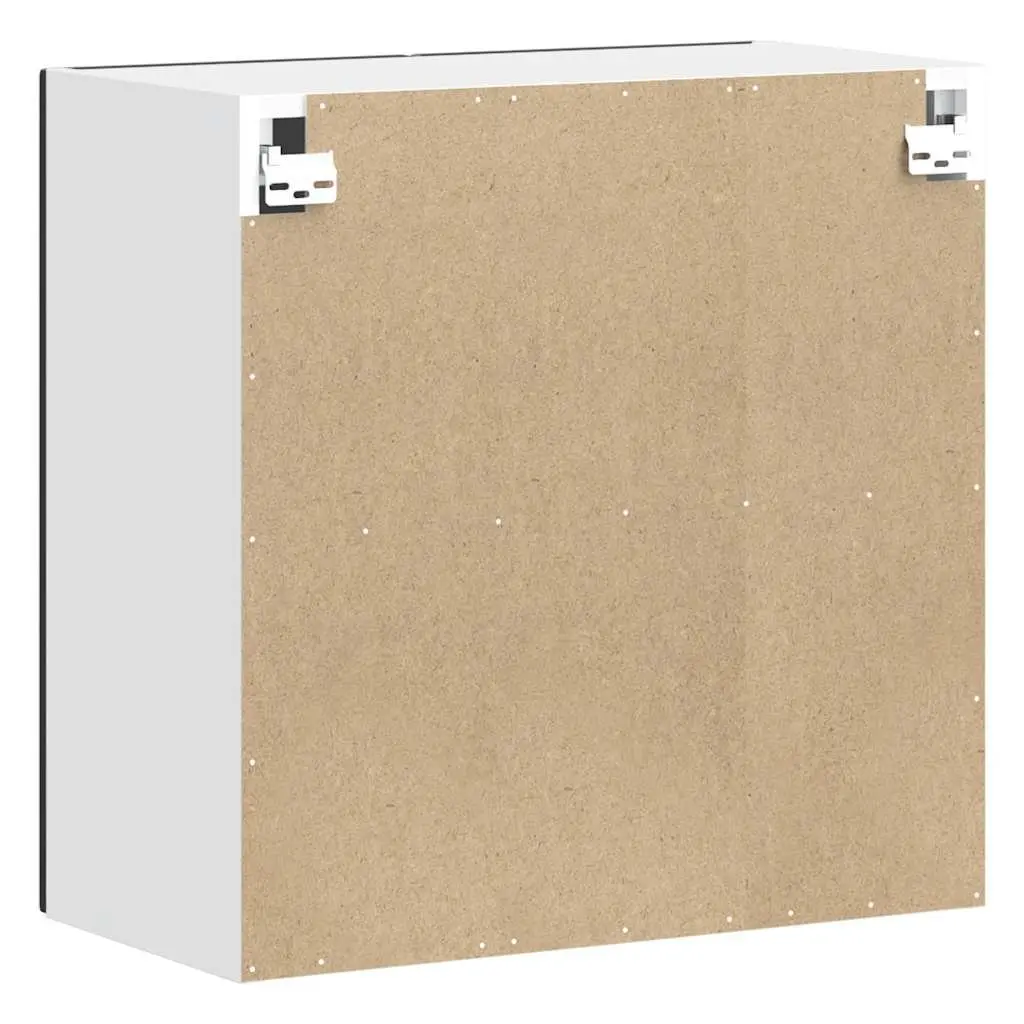 Kitchen Cabinet Engineered Wood Wall-Mounted Black Storage Organizer with Door