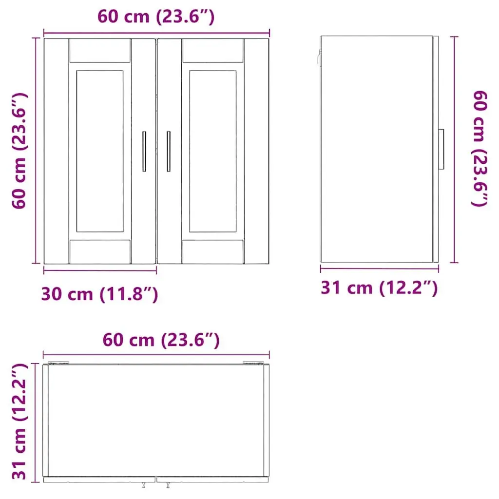 Kitchen Wall Cabinet White High Gloss Engineered Wood Storage Cupboard Door