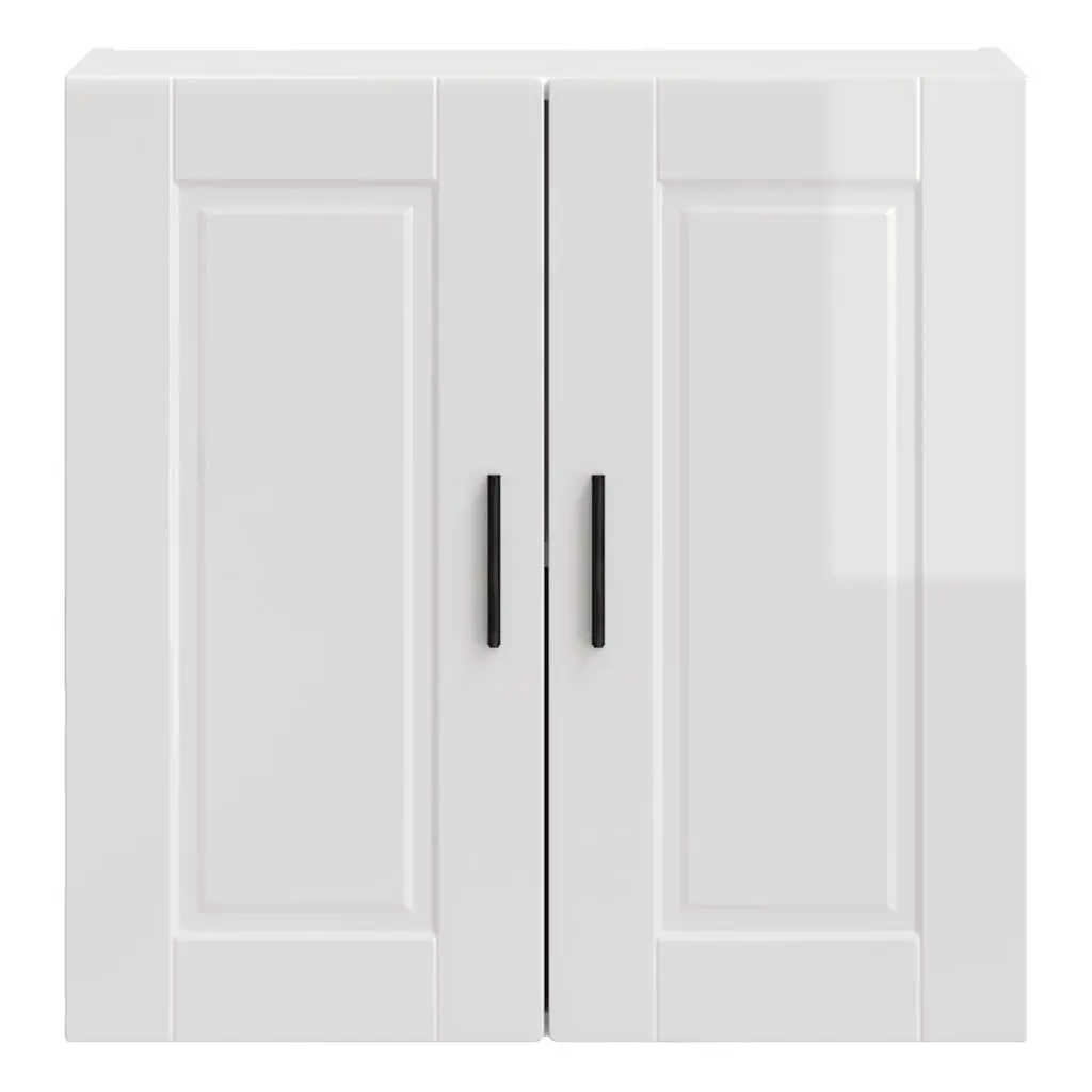 Kitchen Wall Cabinet White High Gloss Engineered Wood Storage Cupboard Door