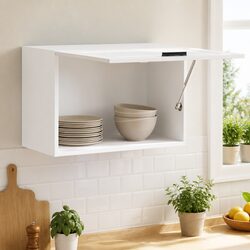 Kitchen Wall Cabinet White High Gloss Storage Unit Wall-Mounted Engineered Wood