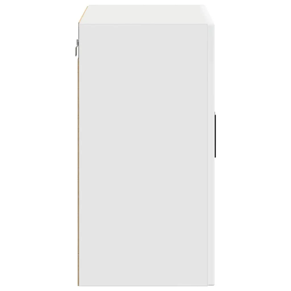 Mounted Wall Cabinet Engineered Wood Glass Door White Kitchen Storage Unit