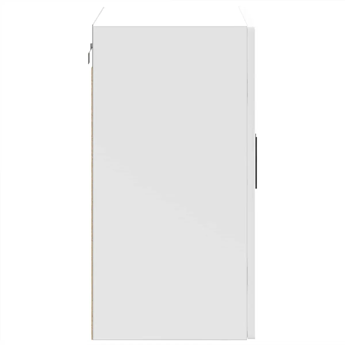 Wall-Mounted Cabinet Engineered Wood White High Gloss Glass Door Kitchen Storage Unit
