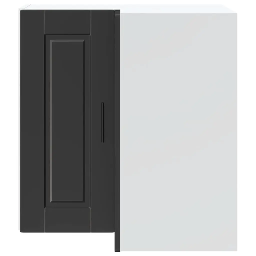 Kitchen Corner Cabinet Engineered Wood Wall-mounted Black Storage Unit