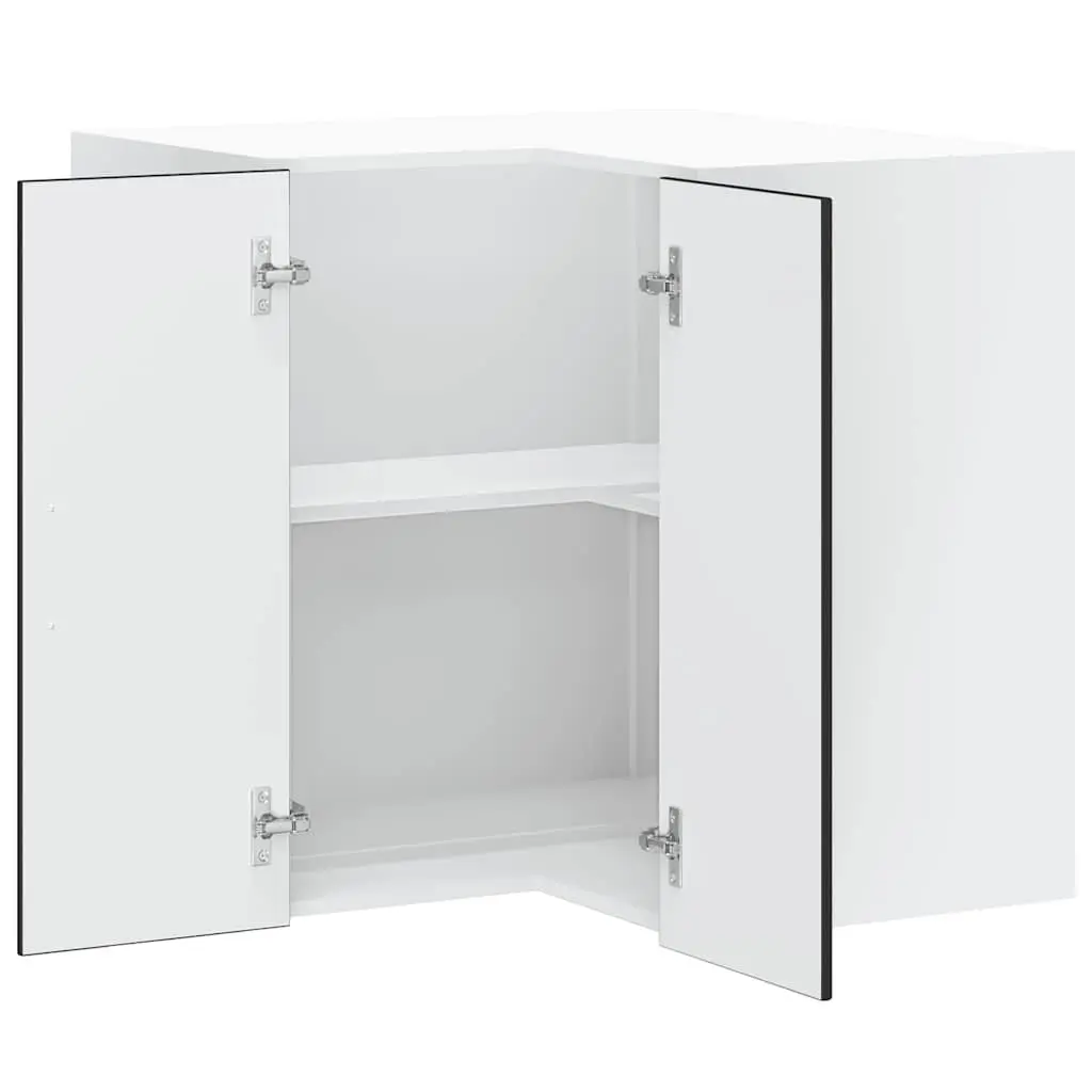 Kitchen Corner Cabinet Engineered Wood Wall-mounted Black Storage Unit