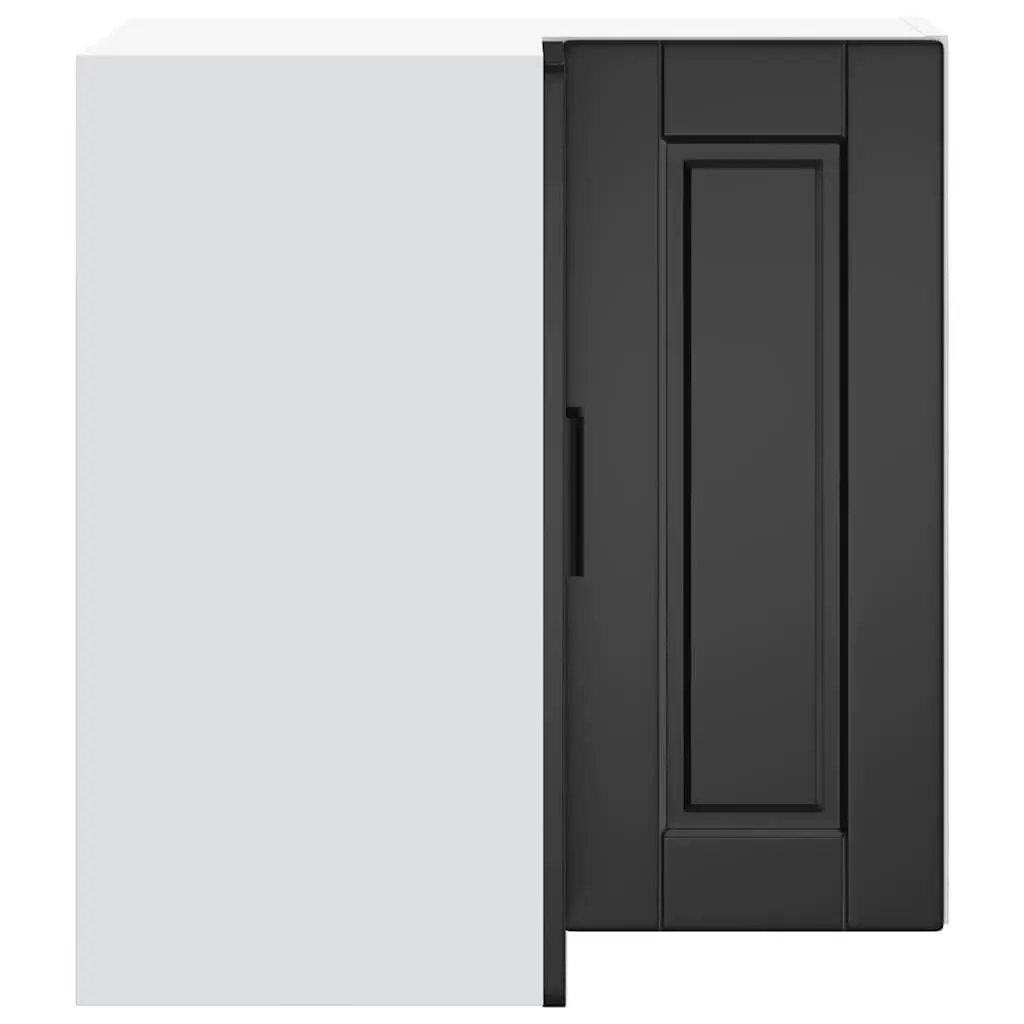 Kitchen Corner Cabinet Engineered Wood Wall-mounted Black Storage Unit
