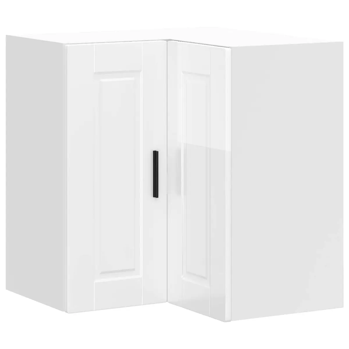 Kitchen Wall Corner Cabinet White Engineered Wood High Gloss Storage Cupboard