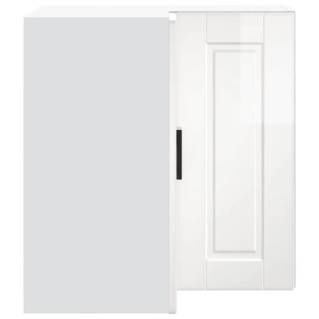 Kitchen Wall Corner Cabinet White Engineered Wood High Gloss Storage Cupboard