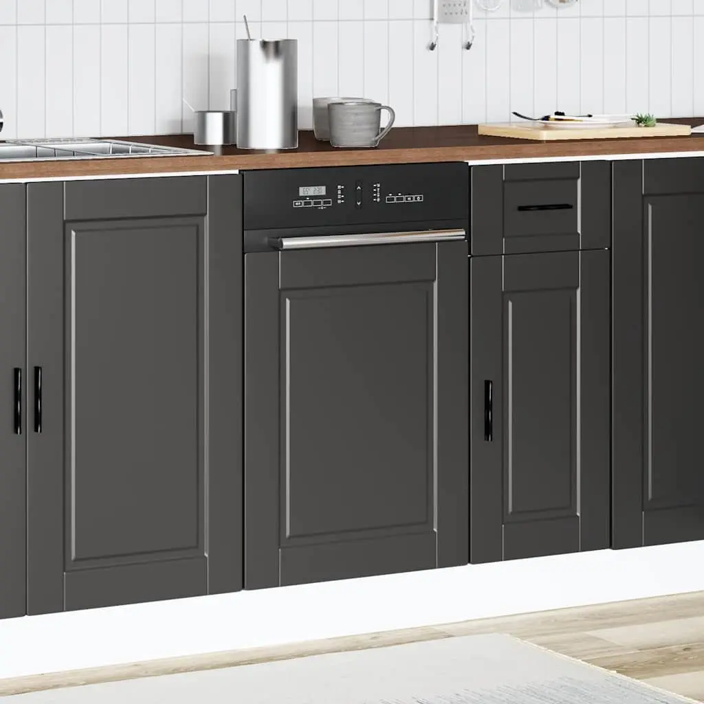 Black Dishwasher Front Cover Panel Engineered Wood 45cm x 57cm