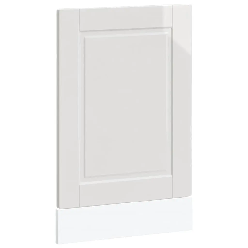 Dishwasher Front Panel Engineered Wood White High Gloss Smooth Finish 45x15x57cm