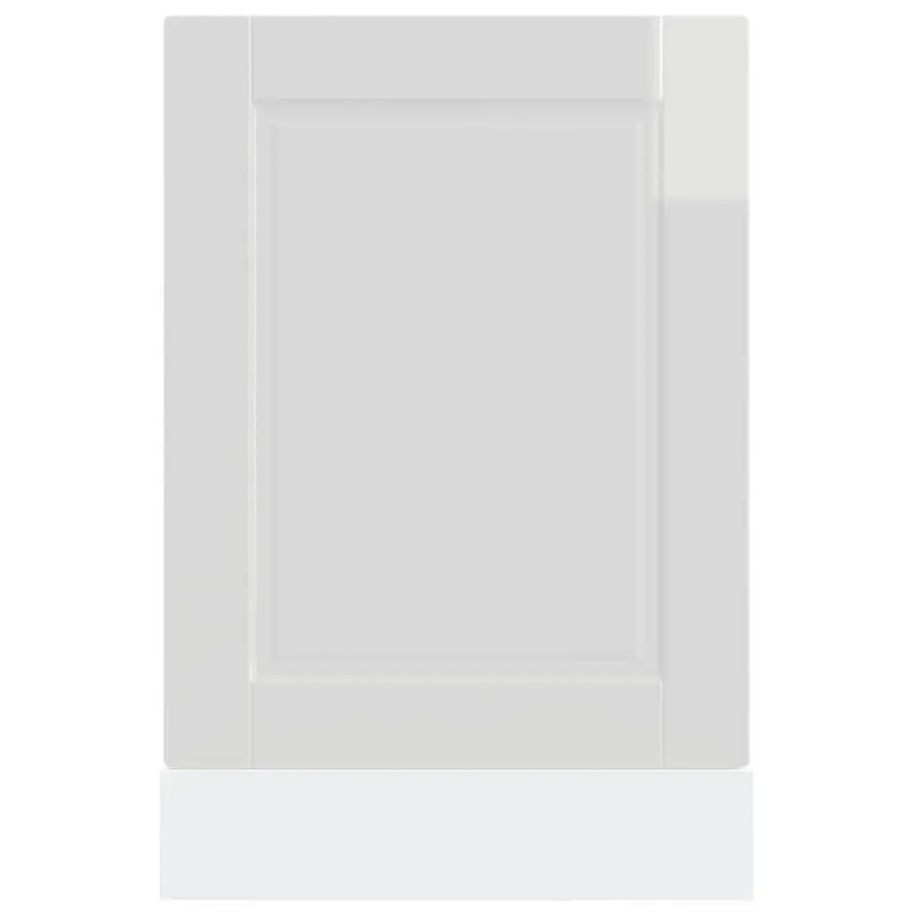 Dishwasher Front Panel Engineered Wood White High Gloss Smooth Finish 45x15x57cm