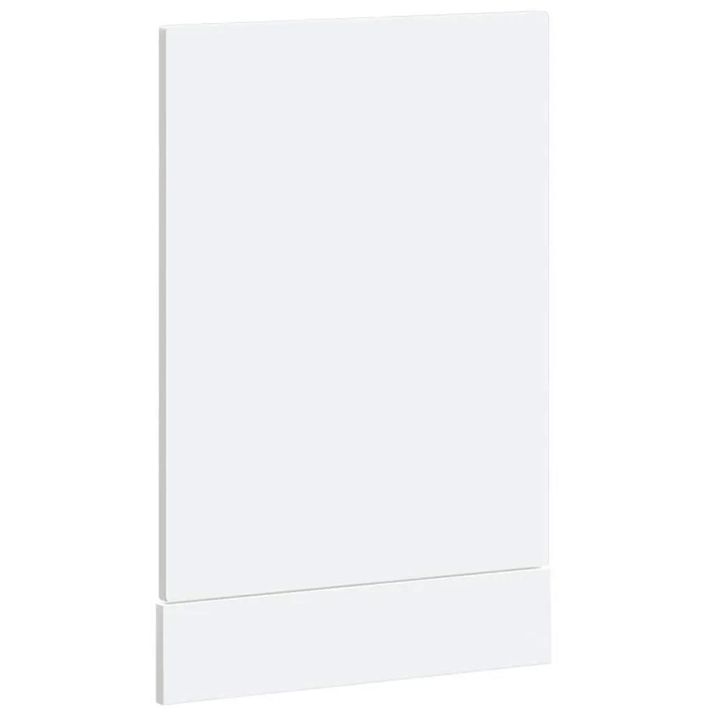 Dishwasher Front Panel Engineered Wood White High Gloss Smooth Finish 45x15x57cm