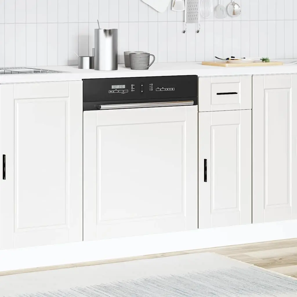 Dishwasher Front Cover Engineered Wood White 60x1.5x57cm Kitchen Cabinet Panel