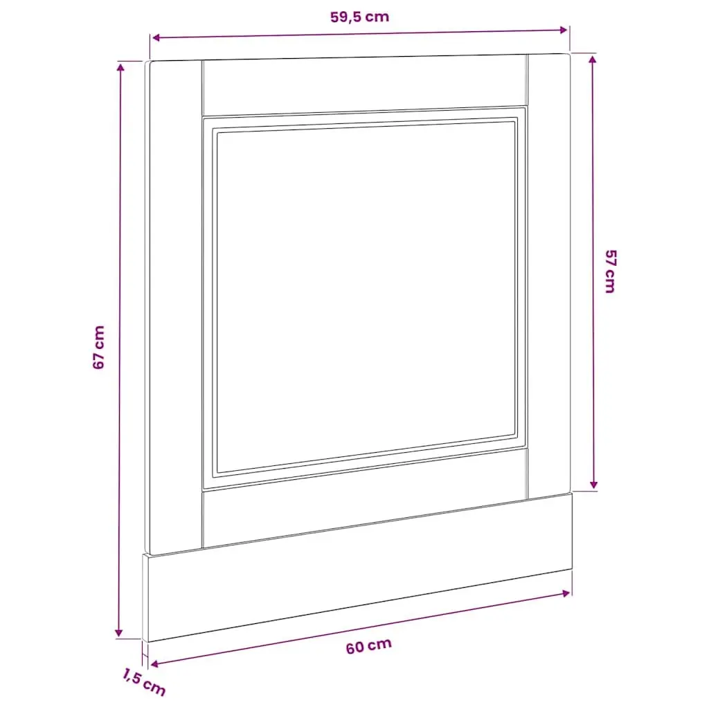 Dishwasher Front Cover Engineered Wood White 60x1.5x57cm Kitchen Cabinet Panel