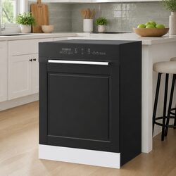 Dishwasher Panel Black 60x1.5x57cm Kitchen Cabinet Front Cover Engineered Wood