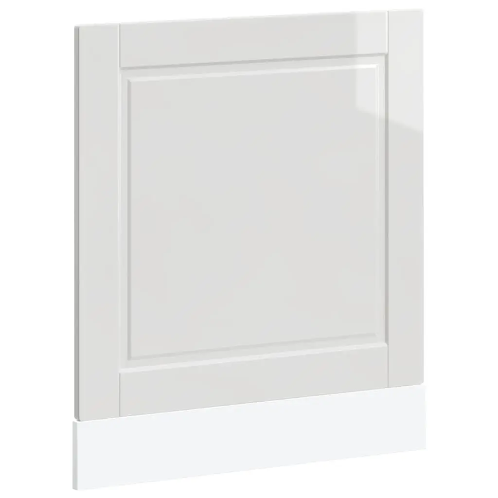 Dishwasher Front Cover Engineered Wood White High Gloss 60x15x57cm