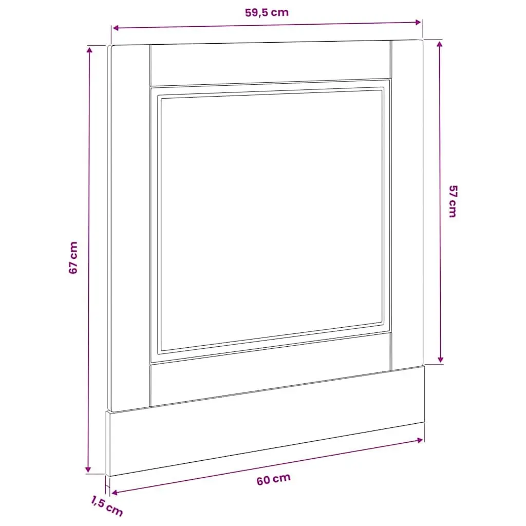Dishwasher Front Cover Engineered Wood White High Gloss 60x15x57cm