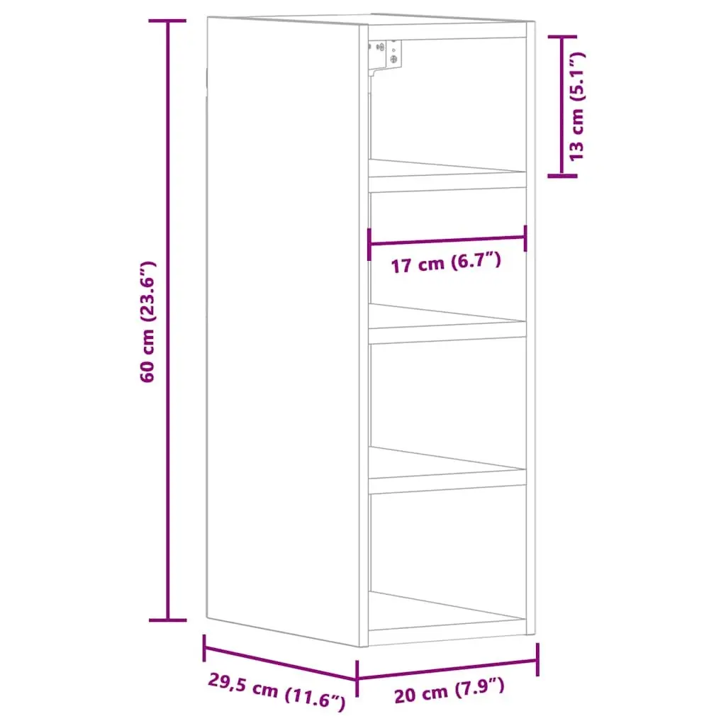 Wall-Mounted Kitchen Cabinet 20x29.5x60cm