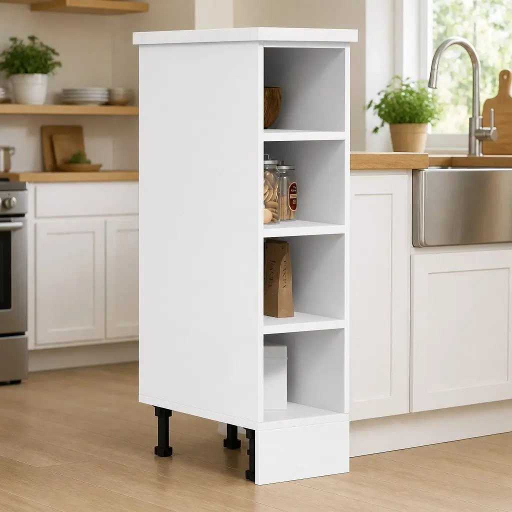 Kitchen Cabinet Engineered Wood White Storage Cupboard 20x44.5x81.5cm Adjustable Feet