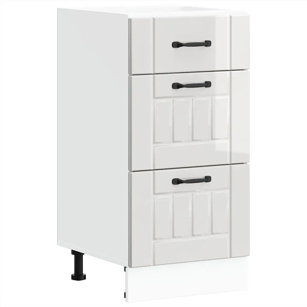 Kitchen Base Cabinet Engineered Wood White Adjustable Feet Storage Cupboard Unit