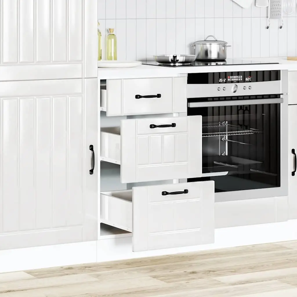 Kitchen Base Cabinet Engineered Wood White Adjustable Feet Storage Cupboard Unit