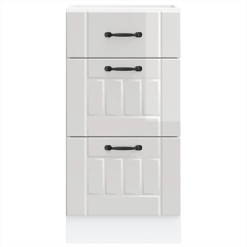 Kitchen Base Cabinet Engineered Wood White Adjustable Feet Storage Cupboard Unit