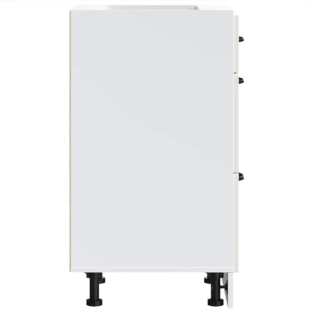 Kitchen Base Cabinet Engineered Wood White Adjustable Feet Storage Cupboard Unit