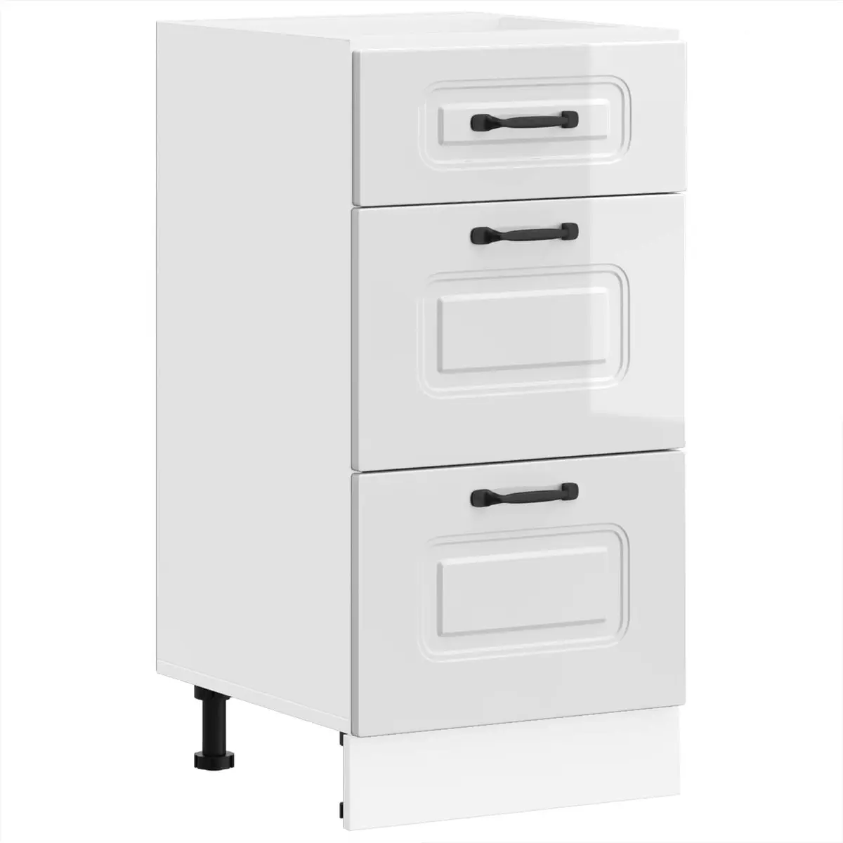 Kitchen Base Cabinet High Gloss White Storage Cupboard Engineered Wood