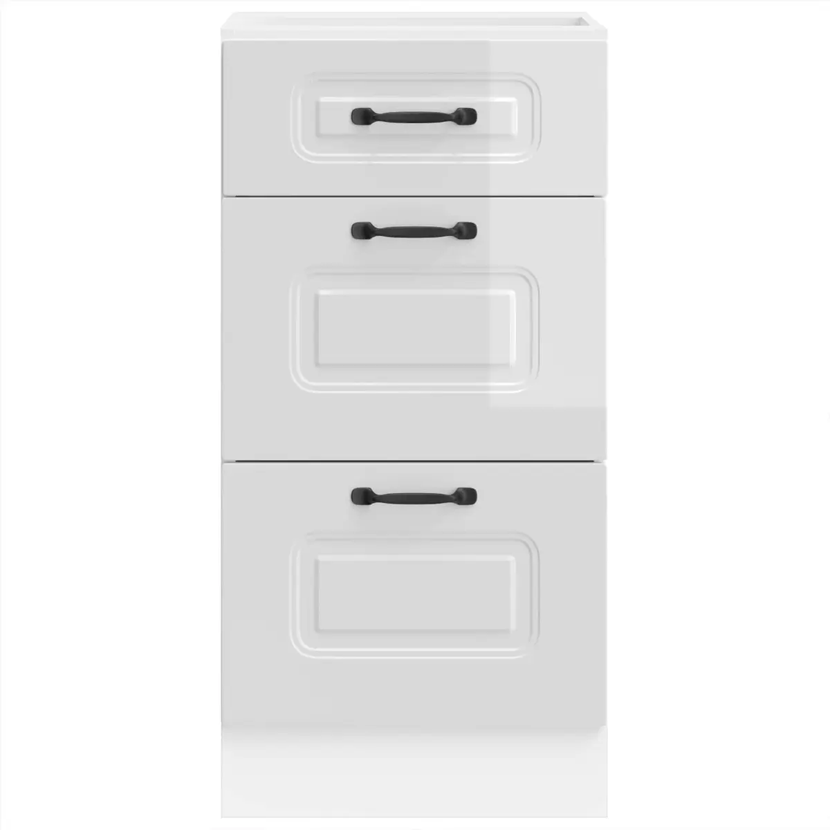 Kitchen Base Cabinet High Gloss White Storage Cupboard Engineered Wood