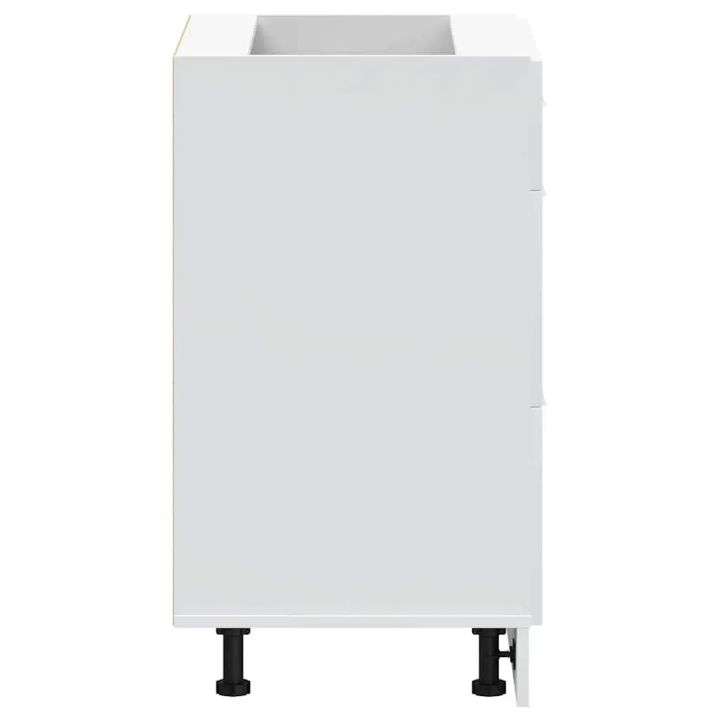 Kitchen Base Cabinet White Storage Cupboard Engineered Wood Adjustable Feet