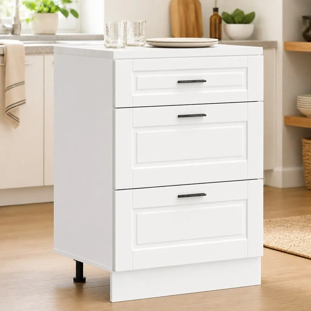 Kitchen Base Cabinet Engineered Wood White