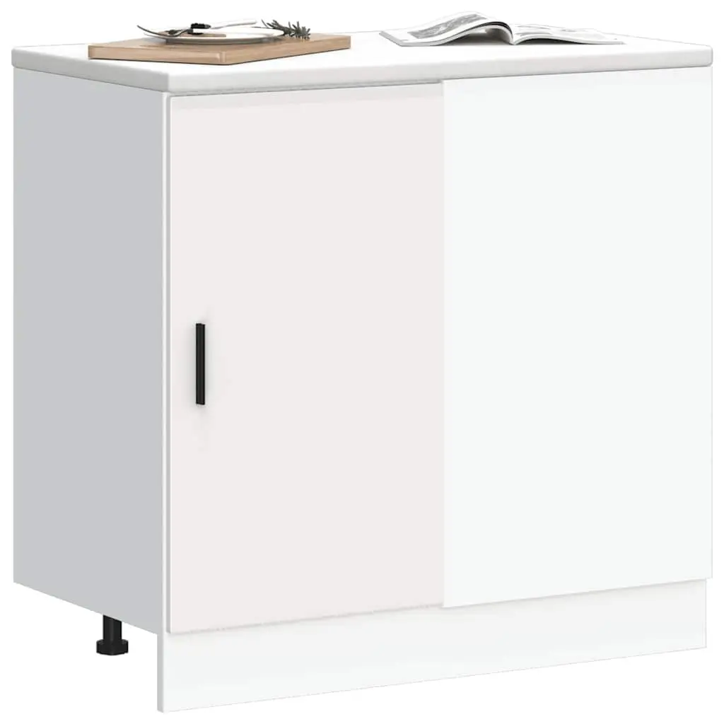 Kitchen Base Cabinet White Engineered Wood Storage Cupboard Sink Unit