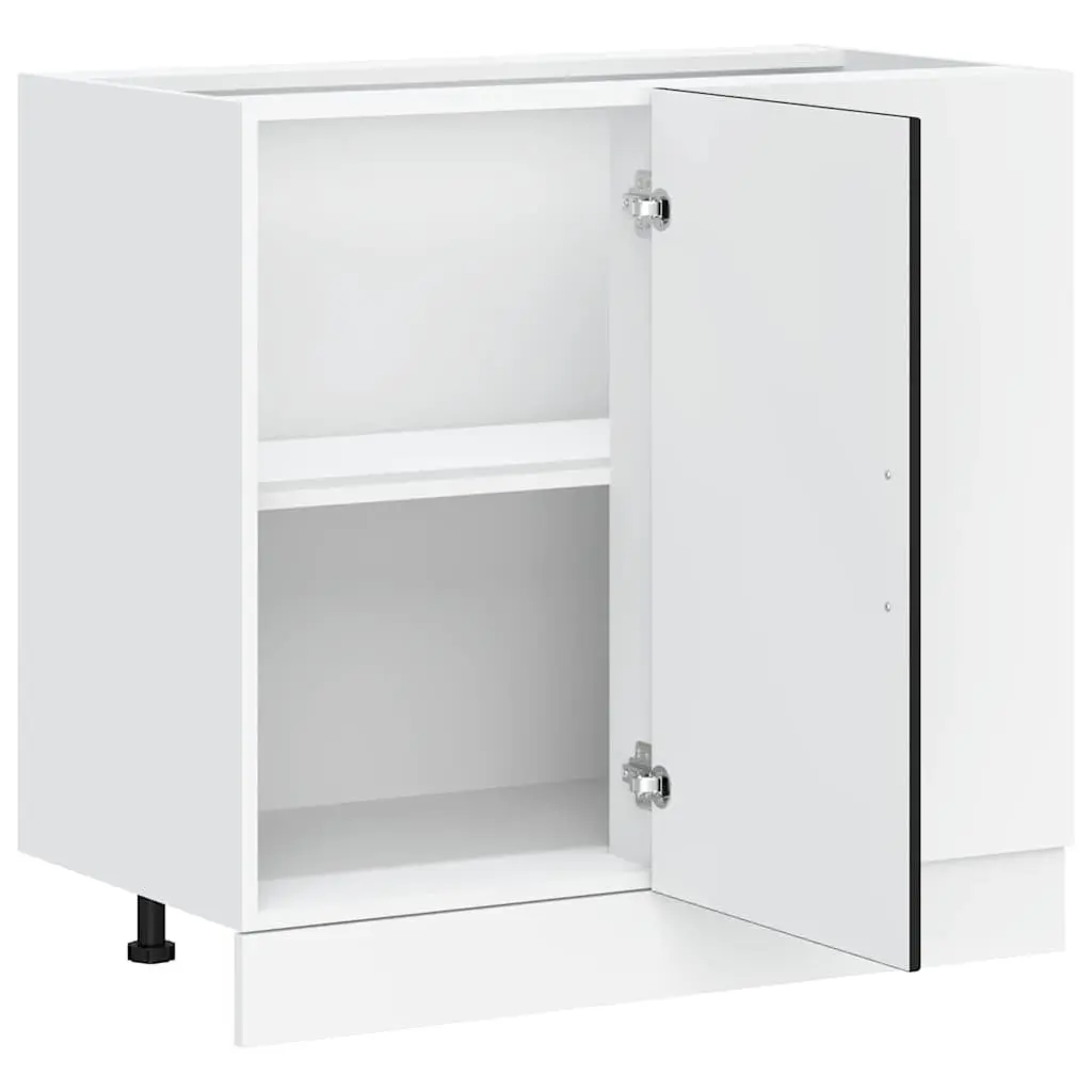 Kitchen Base Cabinet Black Engineered Wood Storage Cupboard Adjustable Feet