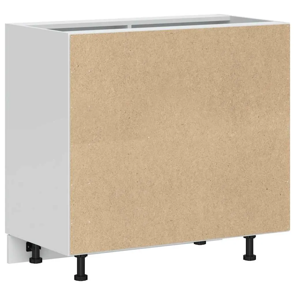 Kitchen Base Cabinet Black Engineered Wood Storage Cupboard Adjustable Feet