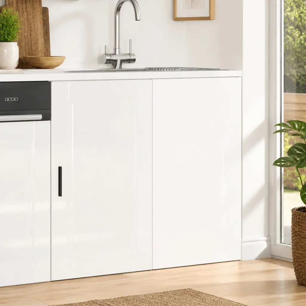 White High Gloss Kitchen Storage Cabinet