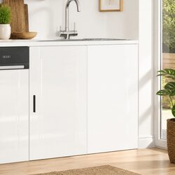 Versatile White High Gloss Kitchen Storage Cabinet