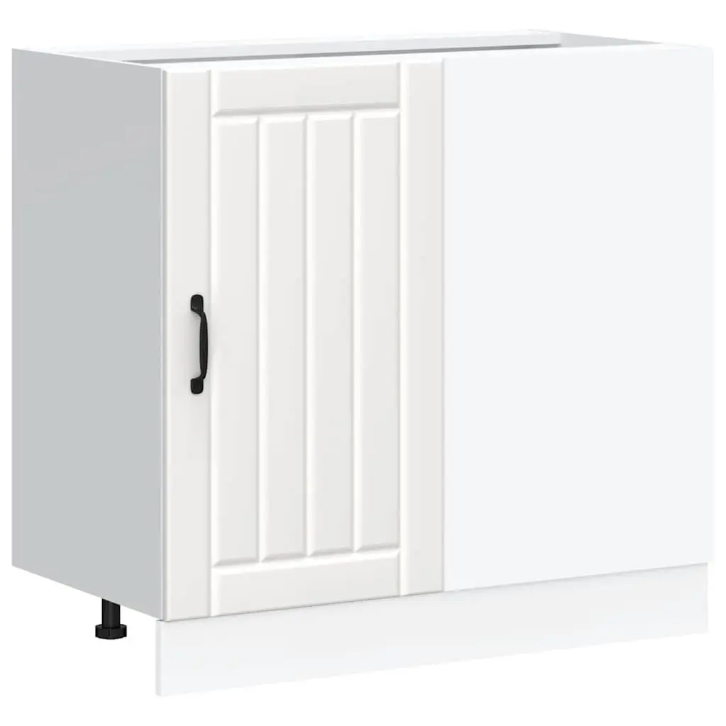 Kitchen Base Cabinet White Engineered Wood Storage Cupboard Doors Adjustable