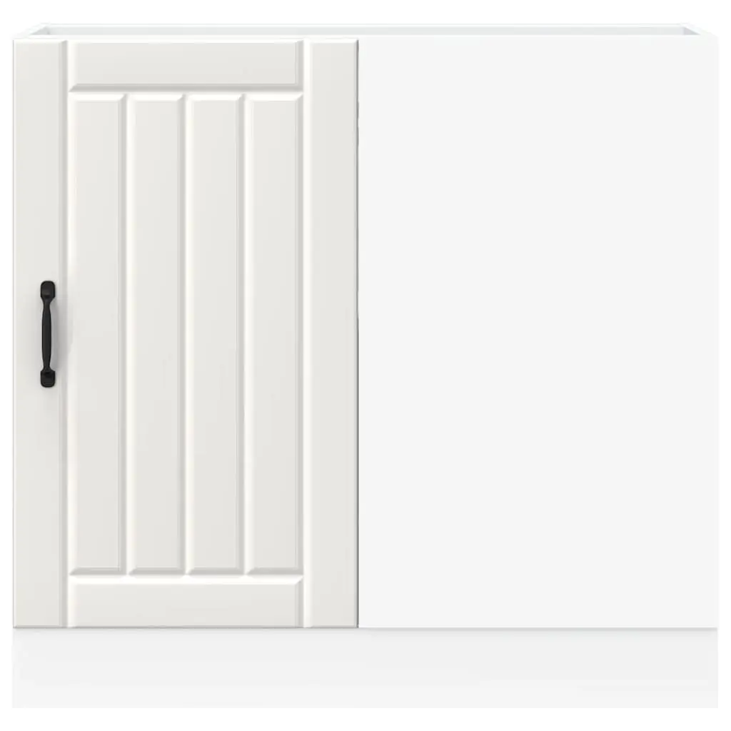 Kitchen Base Cabinet White Engineered Wood Storage Cupboard Doors Adjustable