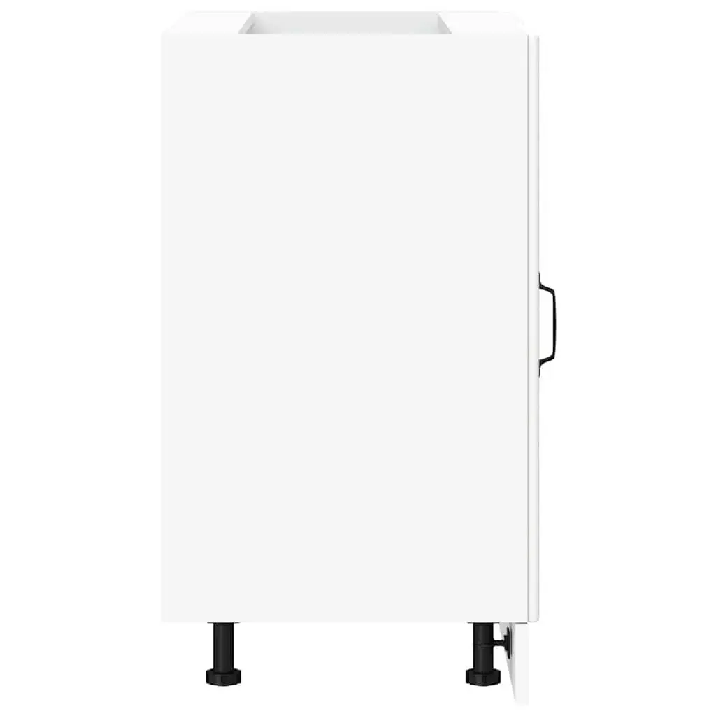 Kitchen Base Cabinet White Engineered Wood Storage Cupboard Doors Adjustable