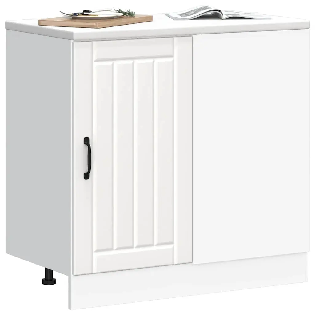 Kitchen Base Cabinet White Engineered Wood Storage Cupboard Doors Adjustable
