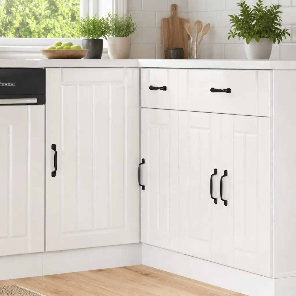 Kitchen Base Cabinet White High Gloss Engineered Wood Storage Furniture Sink