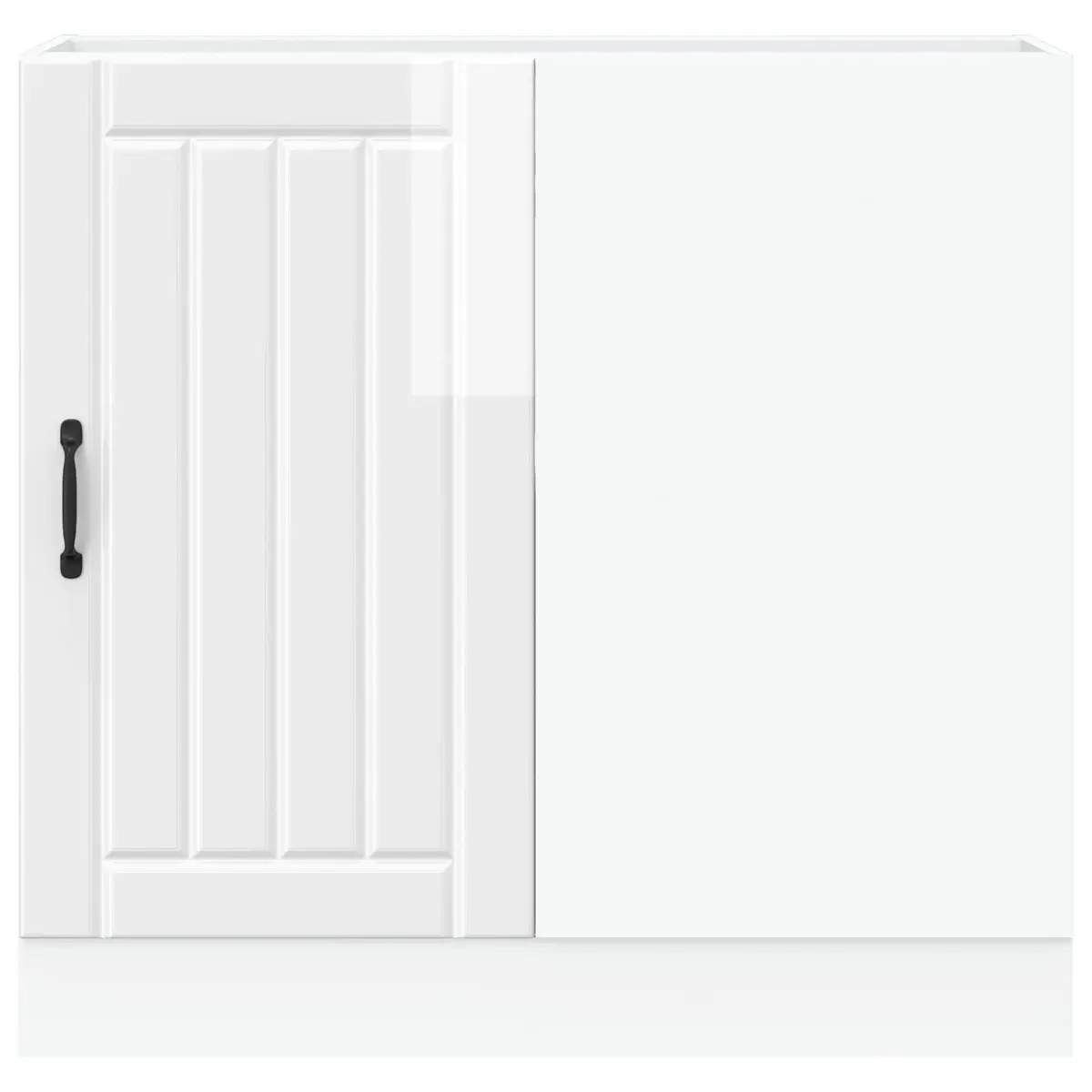 Kitchen Base Cabinet White High Gloss Engineered Wood Storage Furniture Sink