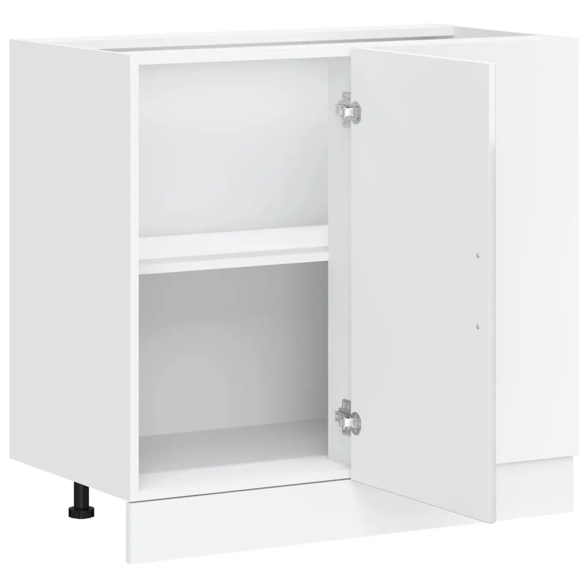 Kitchen Base Cabinet White High Gloss Engineered Wood Storage Furniture Sink