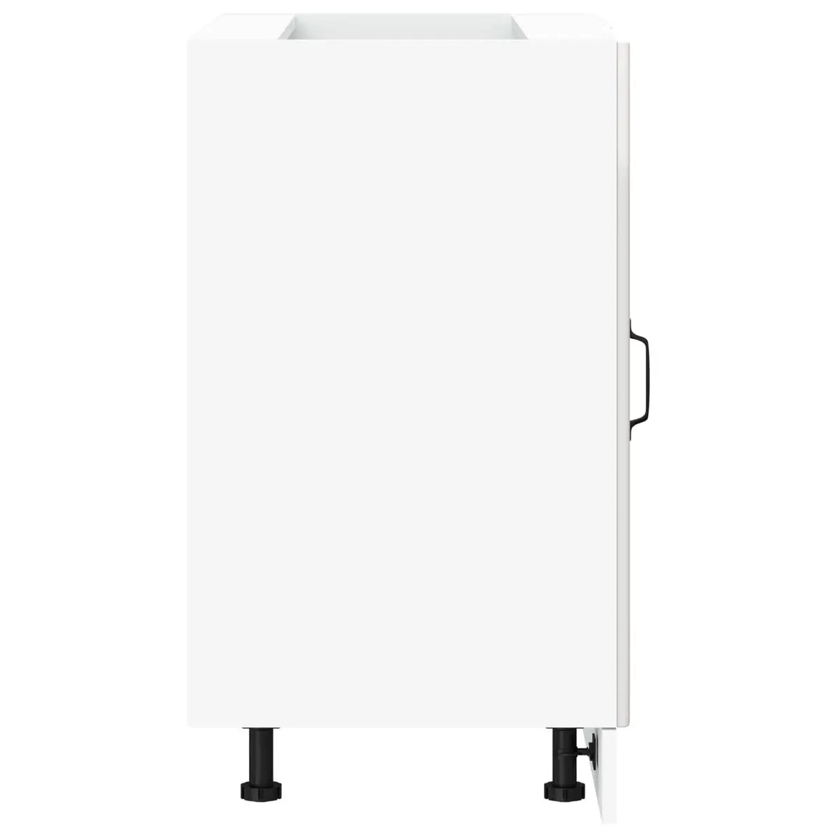 Kitchen Base Cabinet White High Gloss Engineered Wood Storage Furniture Sink