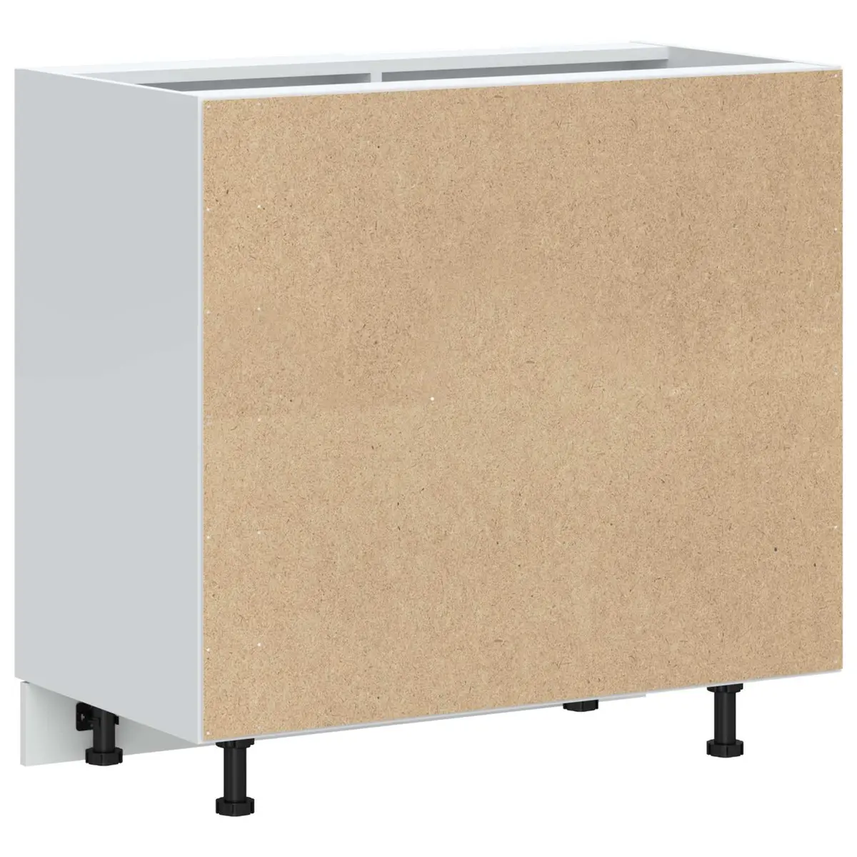 Kitchen Base Cabinet White High Gloss Engineered Wood Storage Furniture Sink