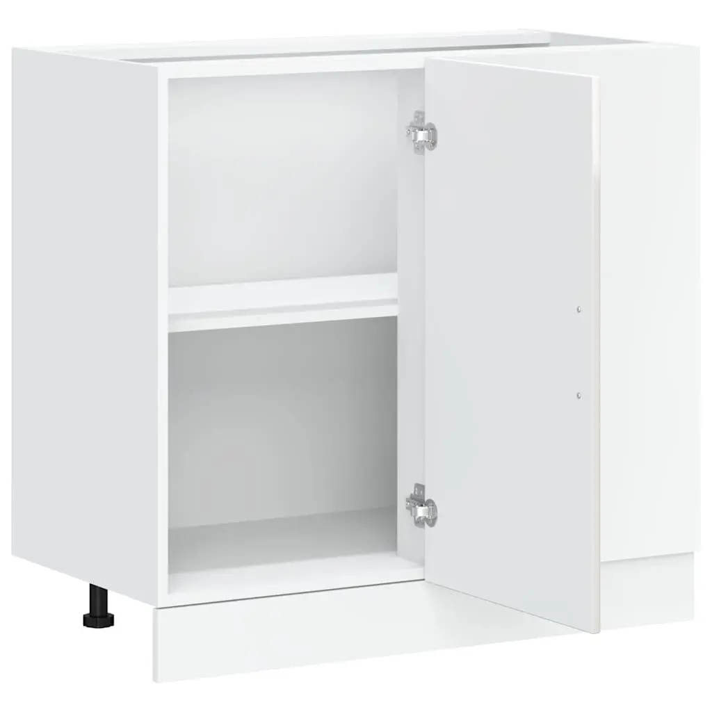 Kitchen Base Cabinet White High Gloss Engineered Wood Storage Furniture Sink