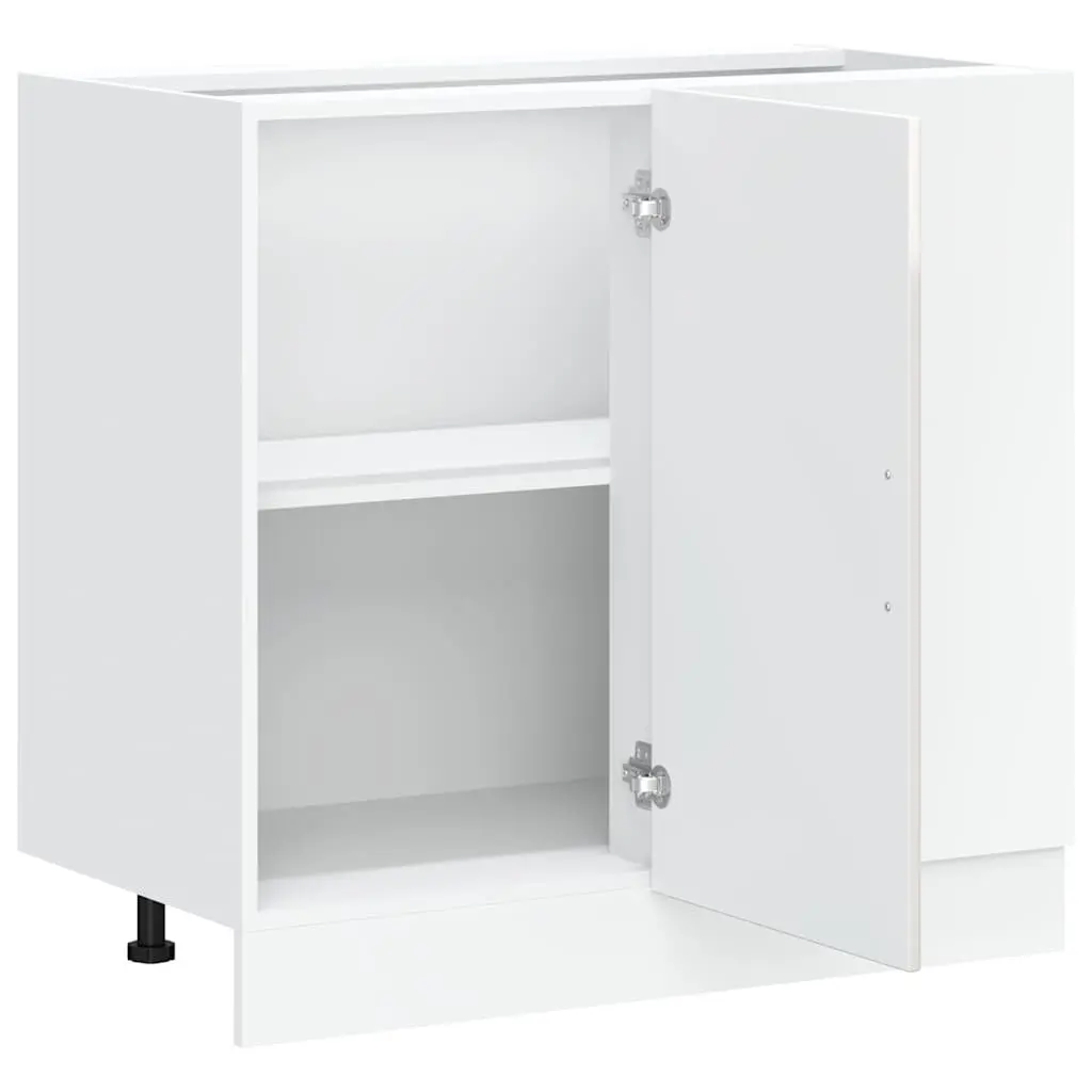 Kitchen Base Cabinet Engineered Wood High Gloss White Storage Cupboard