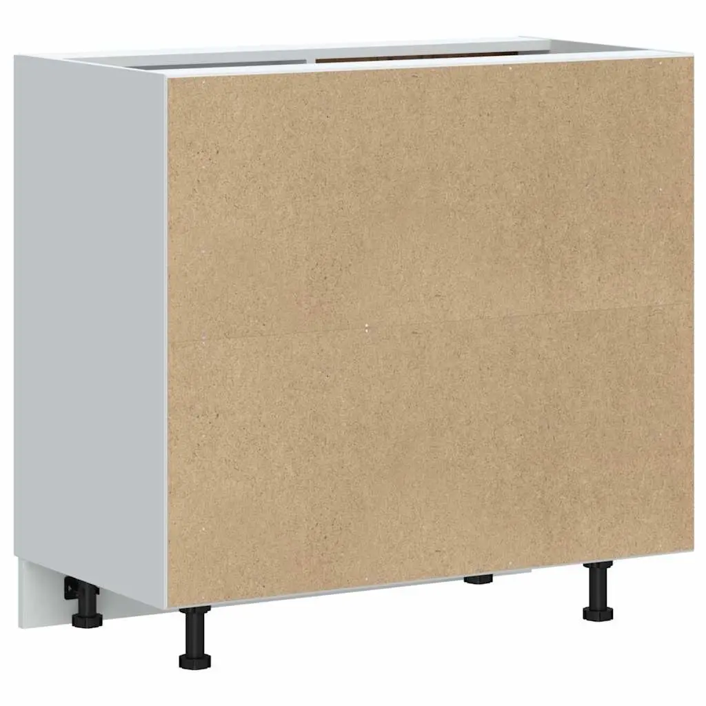 Kitchen Base Cabinet Engineered Wood High Gloss White Storage Cupboard
