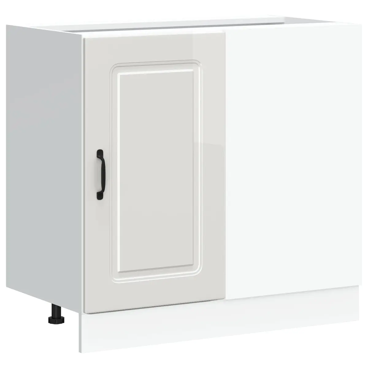 Kitchen Base Cabinet Engineered Wood High Gloss White Storage Cupboard